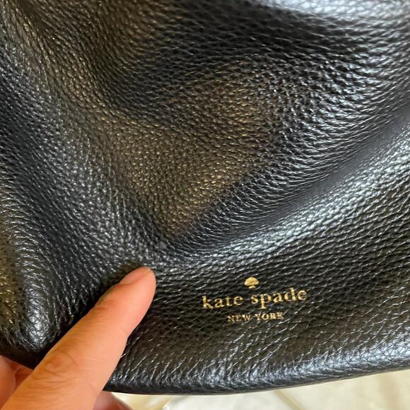 KATE SPADE black leather crossbody bag medium purse - Picture 8 of 9